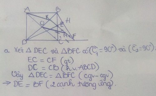 Cho hình vuông ABCD Trên cạnh BC lấy điểm E bất kỳ trên tia đối của