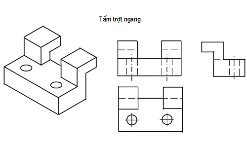 Thực hành Vẽ các hình chiếu của vật thể đơn giản trang 15 SGK Công nghệ 11   SGK Công nghệ 11