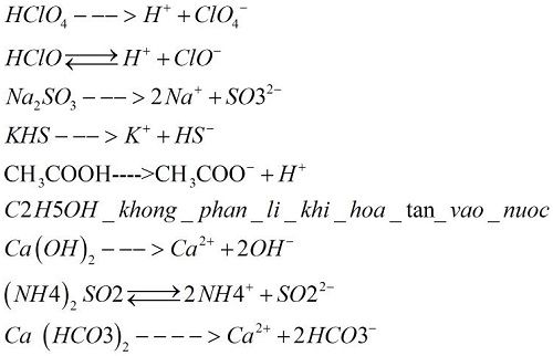 Phương Trình Điện Li của HClO4