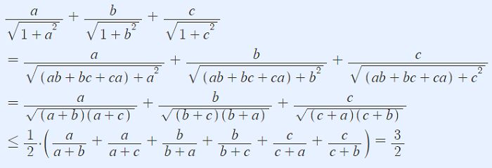 Cho A, B, C > 0 Và Ab + Bc + Ca = 1. Chứng Minh Rằng: S = A/√(1 + A^2 ...