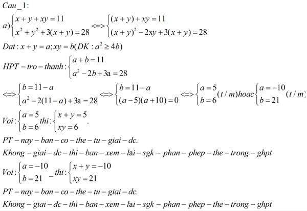 Giải Cac Hệ Phương Trinh X Y Xy 11 Va X 2 Y 2 3 X Y 28 Toan Học Lớp 9 Bai Tập Toan Học