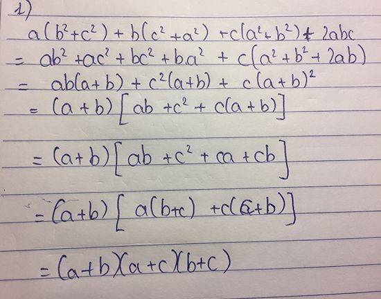 Phân Tích đa Thức Thành Nhân Tử: A(b^2 + C2) + B(c^2+a^2) + C(a^2 - B^2 ...