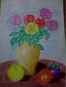 Vẽ lọ hoa và quả (có màu) - Mỹ thuật Lớp 9 - Bài tập Mỹ thuật Lớp ...