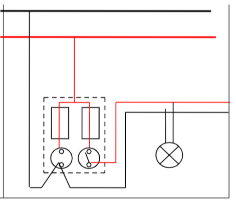 Vẽ Sơ Đồ Lắp Đặt Mạch Điện Gồm: 2 Cầu Chì Bảo Về Riêng Hai Nhánh, 1 Ổ Cắm,  1 Công Tắc Điều Khiển Riêng, 1 Đèn Sợi Đốt - Công Nghệ