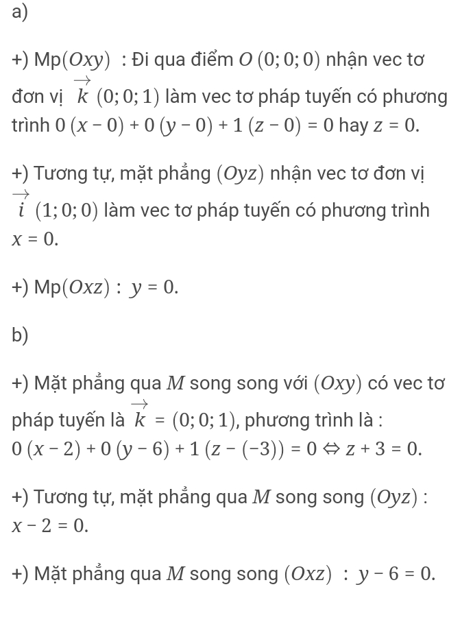 Phương Trình Mặt Phẳng OXZ