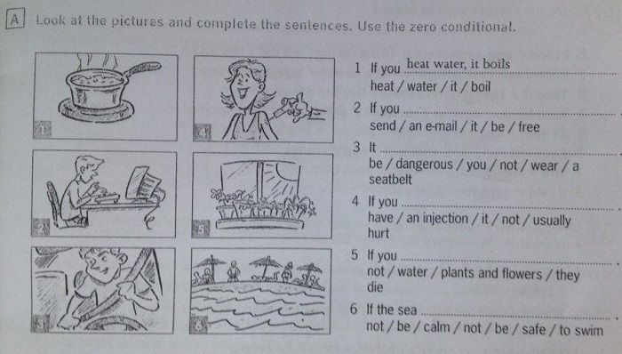 Look at the pictures complete the sentences