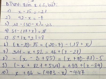 Tìm X Thuộc Z Biết: X - 15 = - 21; 42 - X = - 7 - Toán Học Lớp 6 - Bài Tập  Toán Học Lớp 6 - Giải Bài Tập Toán Học Lớp 6 | Lazi.Vn - Cộng Đồng Tri Thức  & Giáo Dục