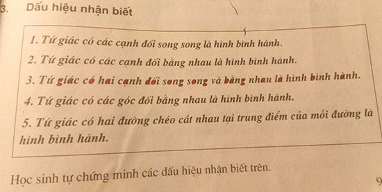 5 Dấu Hiệu Nhận Biết Hình Bình Hành