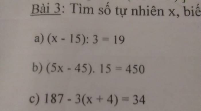 Tìm Số Tự Nhiên X, Biết: (X - 15): 3 = 19 - Toán Học Lớp 6 - Bài Tập Toán  Học Lớp 6 - Giải Bài Tập Toán Học Lớp 6 | Lazi.Vn - Cộng Đồng Tri Thức &  Giáo Dục