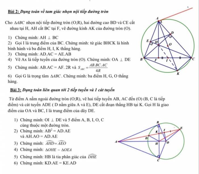 Cho Tam Giác Abc Nhọn Nội Tiếp O R Hai đường Cao Bd Và Ce Cắt Nhau