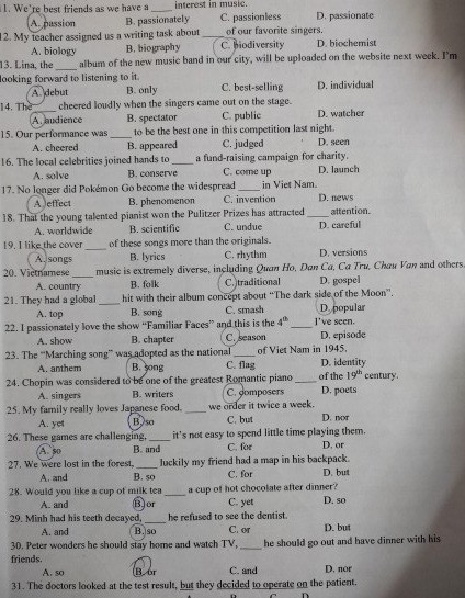 Mark The Letter A B C Or D To Indicate The Correct Answer To Each Of The  Following Questions - Tiếng Anh Lớp 10 - Bài Tập Tiếng Anh Lớp 10 -