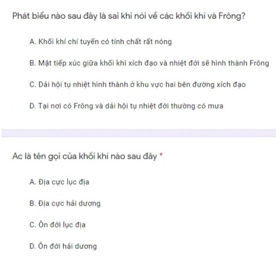 Frông nóng và frông lạnh là gì