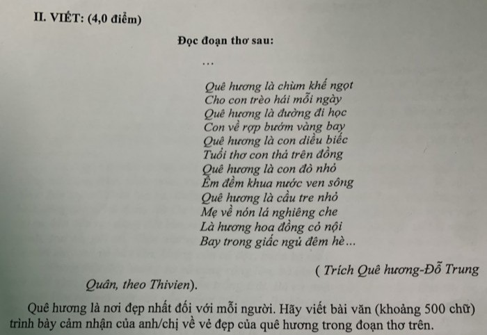 Hãy Viết Bài Văn Trình Bày Cảm Nhận Về Vẻ Đẹp Của Quê Hương Trong Đoạn Thơ  Trên - Ngữ Văn Lớp 10 - Bài Tập Ngữ Văn Lớp 10 - Giải