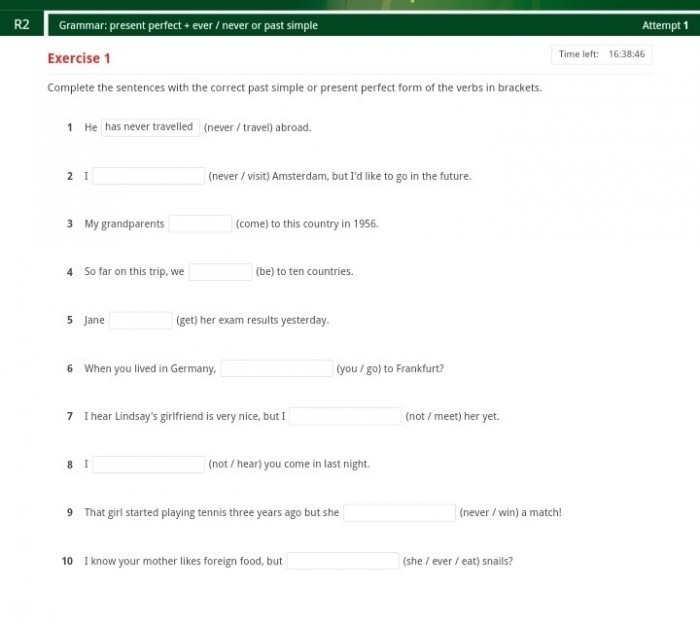 Complete The Sentences With The Correct Past Simple Or Present Perfect Form Of The Verbs In 