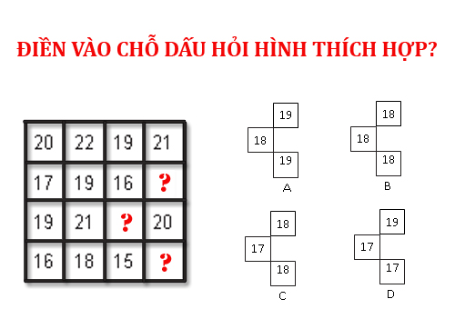 Điền vào dấu hỏi hình thích hợp