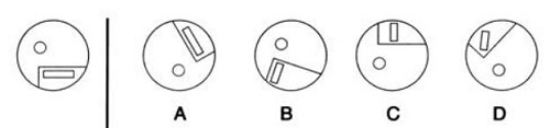 Hình nào giống với hình bên trái dưới đây: A, B, C, D?