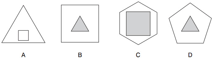 Hình nào khác tính chất với các hình còn lại: A, B, C hay D?