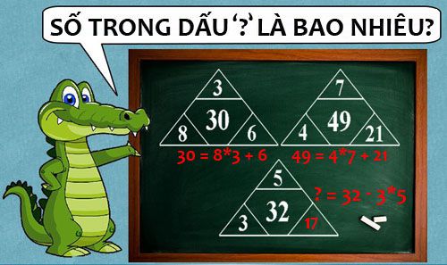 Tìm số còn thiếu trong dấu hỏi chấm: 30 = 8 x 3 + 6; 49 = 4 x 7 + 21; ? = 32 - 3 x 5