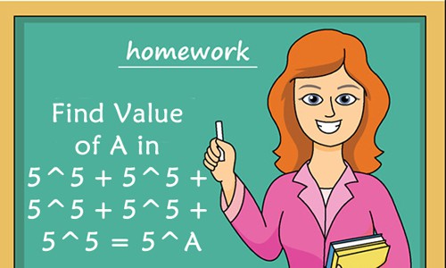 Bạn tìm ra giá trị của A là bao nhiêu: 5^5 + 5^5 + 5^5 + 5^5 + 5^5 = 5^A