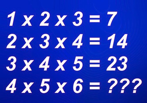 Tìm quy luật và thực hiện phép tính: 1 x 2 x 3 = 7, 2 x 3 x 4 = 14, 3 x 4 x 5 = 23, 4 x 5 x 6 = ?