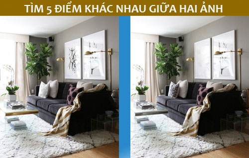 Tìm 5 điểm khác nhau giữa hai ảnh