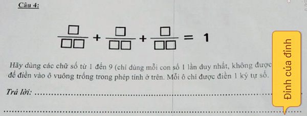 Hãy dùng các chữ số từ 1 đến 9, chỉ dùng mỗi con số 1 lần duy nhất. Mỗi ô chỉ được điền 1 kí tự số