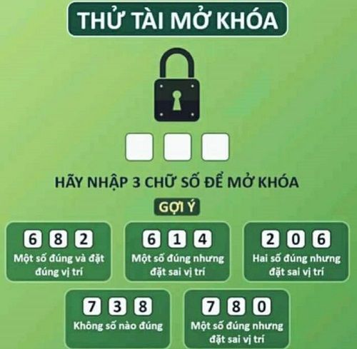 Hãy nhập 3 chữ số để mở khóa?