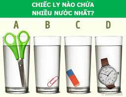 Chiếc ly nào chứa nhiều nước nhất?