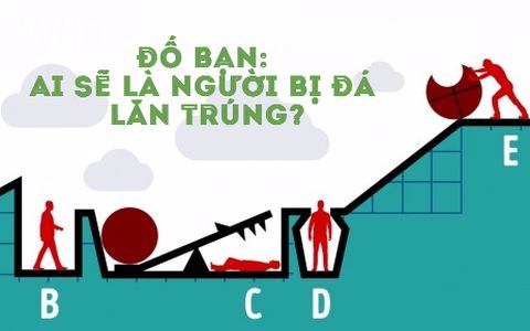 Người E đẩy viên đá xuống. Hỏi ai sẽ là người bị đá lăn trúng?