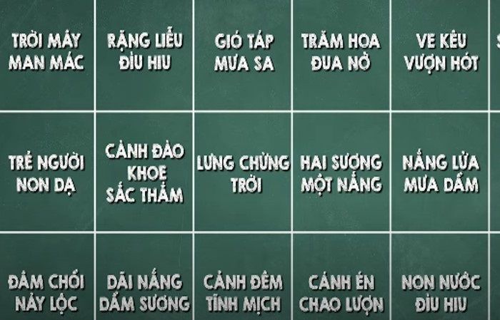 Tìm những cụm từ miêu tả chỉ về mùa xuân?