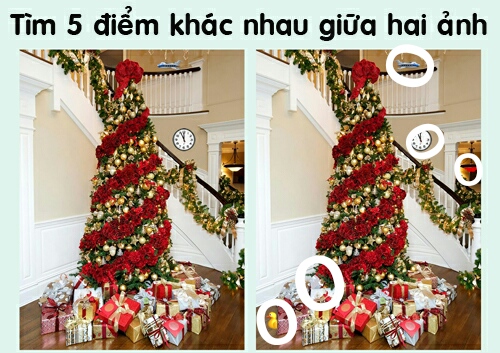 Tìm 5 điểm khác nhau giữa hai ảnh