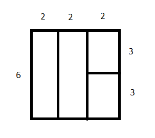Cắt mảnh bìa hình chữ nhật có chiều dài 9cm và chiều rộng 4cm thành bốn mảnh và ghép bốn mảnh này (không chồng lên nhau) để tạo thành một hình vuông