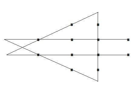 Nối 12 điểm bằng 5 đường thẳng