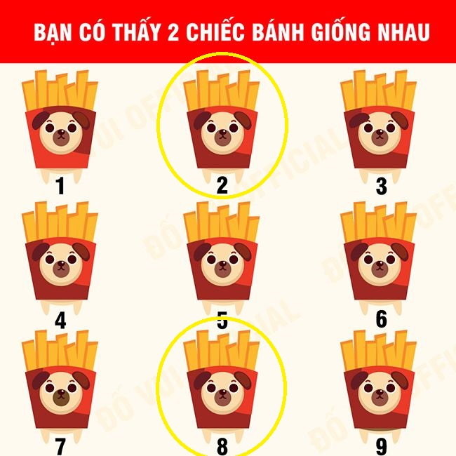 Bạn có tìm được 2 cái bánh giống nhau không?