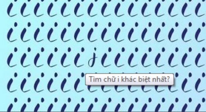 Tìm chữ i khác biệt nhất?