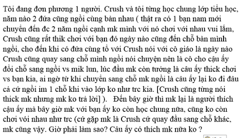 Tôi đang đơn phương 1 người. Cho mình ý kiến!