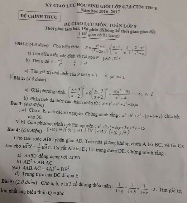 Đề thi Học sinh giỏi lớp 8 - Môn Toán (Sưu tầm),Đề thi học sinh giỏi lớp 8,đề thi học sinh giỏi,đề thi học sinh giỏi lớp 8 tham khảo