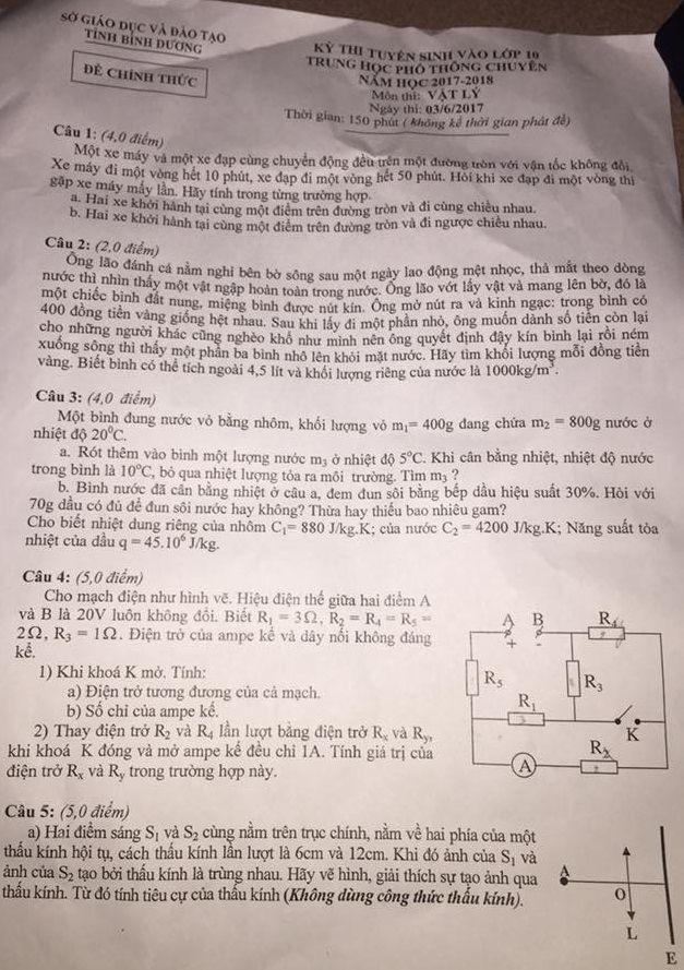 Đề thi tuyển sinh vào 10 THPT Chuyên - Môn Vật lý - Tỉnh Bình Dương - Năm học 2017-2018,đề thi vào 10,đề thi tuyển sinh vào 10 THPT,đề thi tuyển sinh vào 10 môn môn toán,đề thi tuyển sinh vào 10 môn vật lý khối chuyên 2017,đề thi tuyển sinh vào 10 môn vật lý khối chuyên tỉnh Bình Dương năm 2017