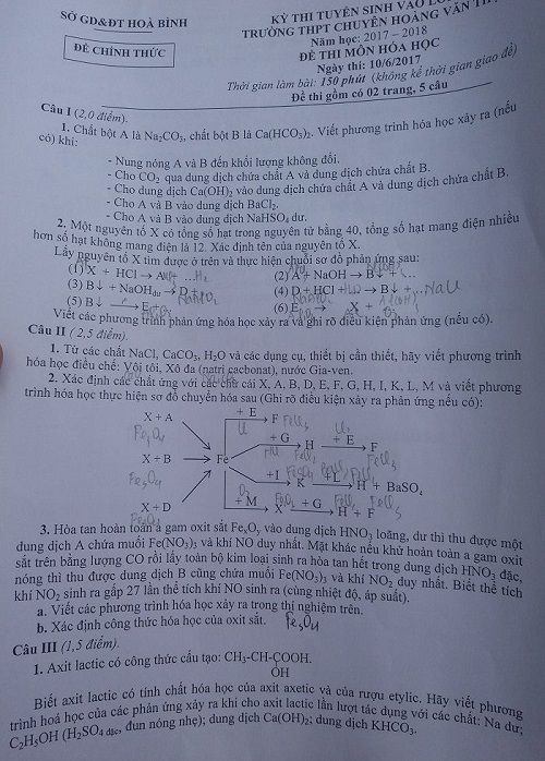 Đề thi tuyển sinh vào Lớp 10 THPT Chuyên Hoàng Văn Thụ - Tỉnh Hòa Bình - Môn Toán - Năm học 2017-2018,đề thi vào 10,đề thi tuyển sinh vào 10 THPT,đề thi tuyển sinh vào 10 môn hóa học,đề thi tuyển sinh vào 10 môn hóa học khối chuyên năm 2017,đề thi tuyển sinh vào 10 môn hóa học khối chuyên THPT chuyên Hoàng Văn Thụ tỉnh Hòa Bình năm 2017