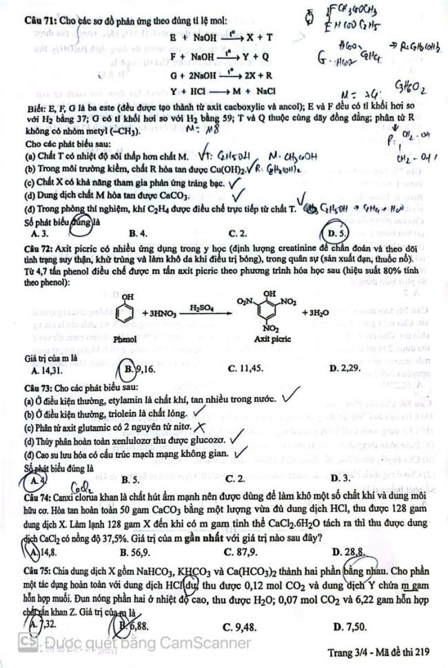 Đáp án đề thi môn Hóa mã đề 219 - Tốt nghiệp THPT 2024,Đề thi môn Hóa mã đề 219 - Tốt nghiệp THPT 2024,Đề thi môn Hóa Tốt nghiệp THPT