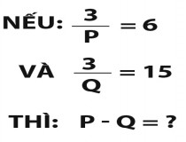 Nếu 3/P =6 và 3/Q = 15 thì P - Q = ?,đố vui IQ,đố vui iq có đáp án,đố vui hình ảnh