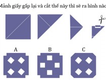 Mảnh giấy gấp lại và cắt thế này sẽ ra hình nào?,đố vui IQ,đố vui iq có đáp án,đố vui hình ảnh