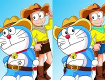 Hai bức hình Doremon và Nobita có bao nhiêu điểm khác nhau?,đố vui IQ,đố vui iq có đáp án,đố vui hình ảnh