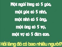 Một ngôi làng có 5 góc, Một góc có 5 nhà, Một nhà có 5 ông, Một ông có 5 vợ, Một vợ có 5 đứa con - Hỏi làng đó có bao nhiêu người?,đố vui IQ,đố vui iq có đáp án,đố vui hình ảnh