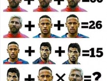 Suarez cộng Neymar nhân Messi bằng bao nhiêu?,đố vui IQ,đố vui iq có đáp án,đố vui hình ảnh