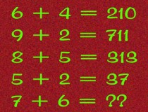 Tìm quy luật và điền số còn thiếu vào dấu ? 6 + 4 = 210, 9 + 2 = 711, 8 + 5 = 313, 5 + 2 = 37, 7 + 6 = ?,đố vui IQ,đố vui iq có đáp án,đố vui hình ảnh