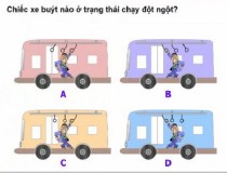 Chiếc xe bus nào ở trạng thái chạy đột ngột?,đố vui IQ,đố vui iq có đáp án,đố vui hình ảnh