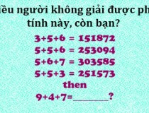 Tìm quy luật và thực hiện phép tính: 3 + 5 + 6 = 151872, 5 + 5 + 6 = 253094, 5 + 6 + 7 = 303585, 5 + 5 + 3 = 251573, 9 + 4 + 7 = ?,đố vui IQ,đố vui iq có đáp án,đố vui hình ảnh