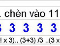 Điền các loại phép tính ... chèn vào 11 số 3 để có kết quả đúng: 3 3 3 3 3 3 3 3 3 3 3 = 2016,đố vui IQ,đố vui iq có đáp án,đố vui hình ảnh