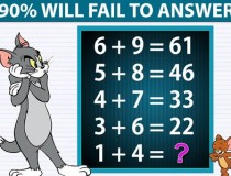 Tìm quy luật cho các phép tính: 6 + 9 = 61, 5 + 8 = 46, 4 + 7 = 33, 3 + 6 = 22, 1 + 4 = ?,đố vui IQ,đố vui iq có đáp án,đố vui hình ảnh